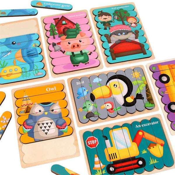 Puzzles d'apprentissage en bois